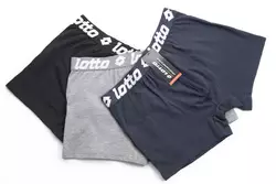 (без коробки) Lotto мужские трусы шорты  боксеры черные, серые, синие - набор 3 шт.