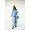 Костюм женскийOversize с высокой горловиной и широкими штанами 101/201 Голубой