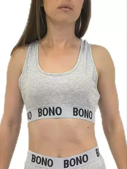 Bono топ жіночий 950119 світло-сірий зі світлою резинкою Bono топ жіночий 950119 світло-сірий зі світлою резинкою