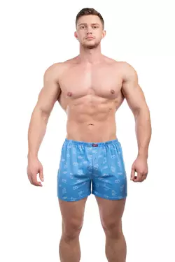 Bono чоловічі труси боксери сімейні Класика 000426 блакитний принт Bono чоловічі труси боксери сімейні Класика 000426 блакитний принт