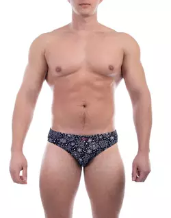 Bono труси чоловічі плавки сліпи 950433 чорні принт сніжинки Bono труси чоловічі плавки сліпи 950433 чорні принт сніжинки