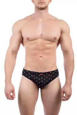 Bono труси чоловічі плавки сліпи 950325 чорні принт Bono труси чоловічі плавки сліпи 950325 чорні принт