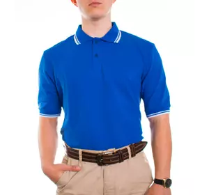 Bono Чоловіча футболка поло електрик зі смужкою 400127 Bono Чоловіча футболка поло електрик зі смужкою 400127